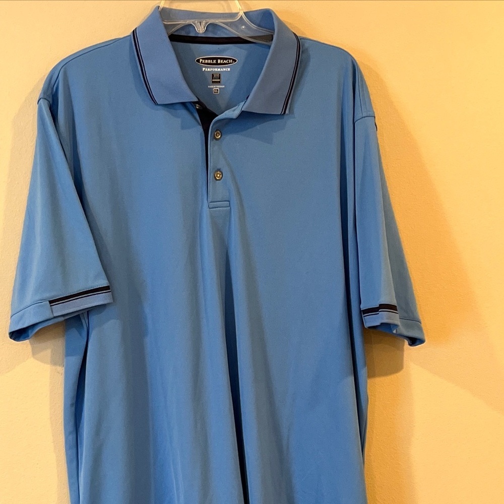 Pebble Beach Golf Polo Shirt Men's XL Blue  Performancek Measures: Pit to Pit: 2